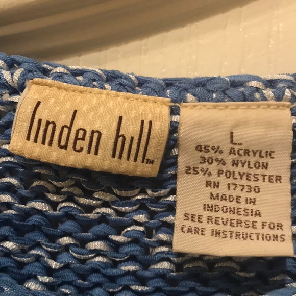 Linden Hill Blue, White Sleeveless Sweater Final price unless you bundle 3 items - Picture 4 of 4